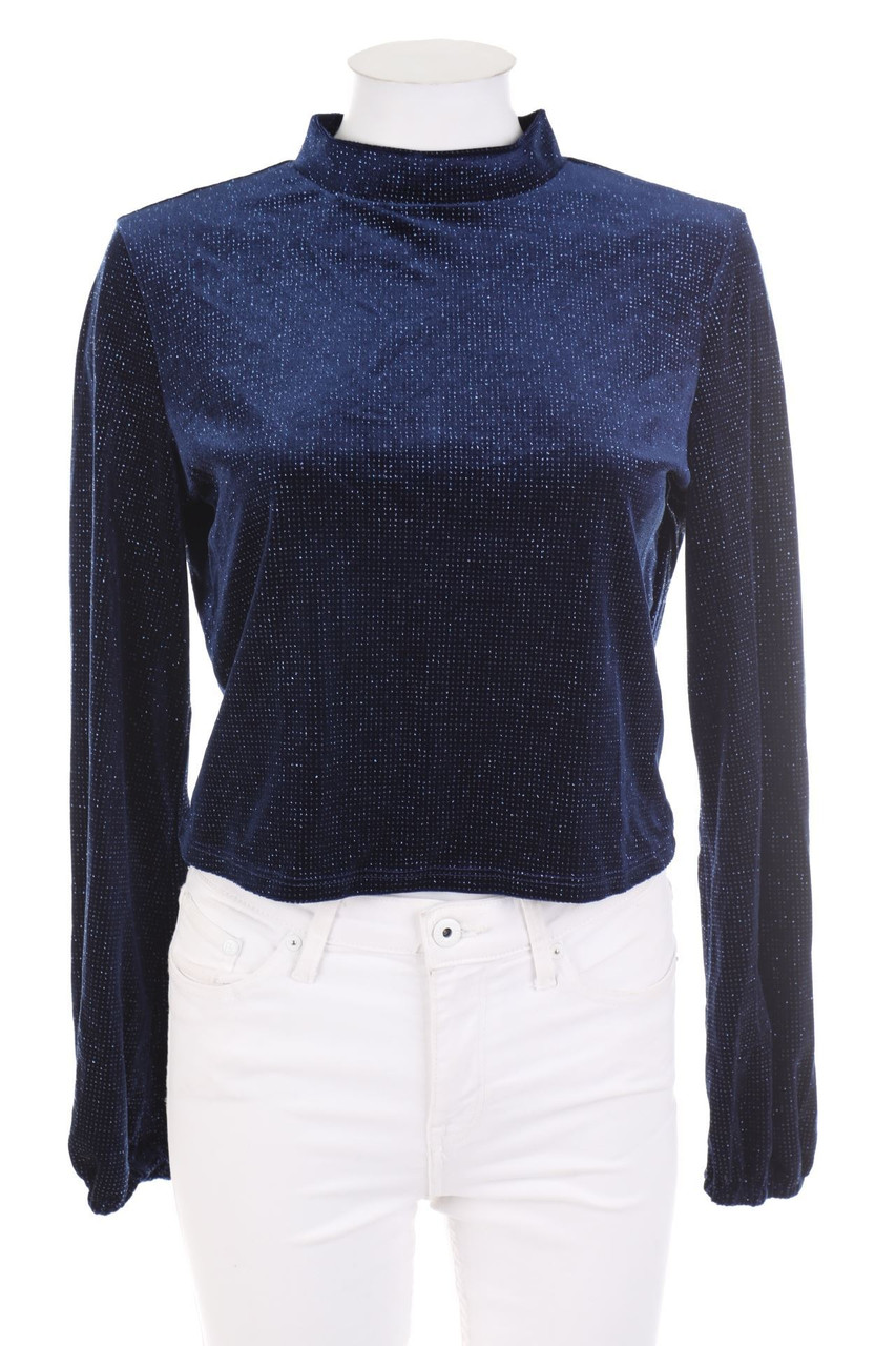 TALLY WEiJL - Velvet Blouse with Metallic Effect - L