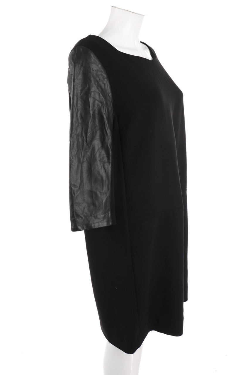 CAROLL - Shift-Kleid mit Kunstleder-Details - D 42