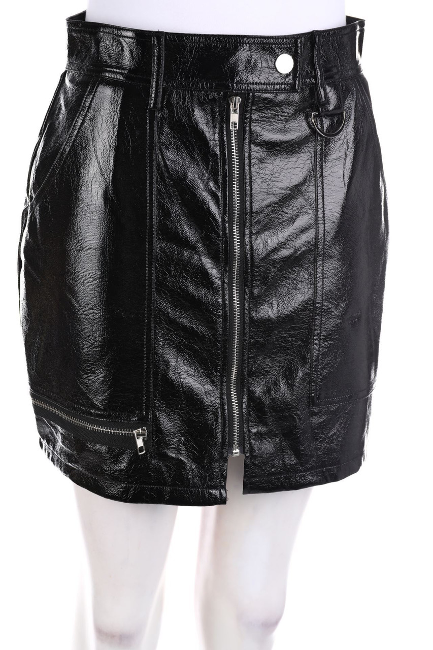 Boohoo - Lack-Faux Leather-Mini-Rock - D 36