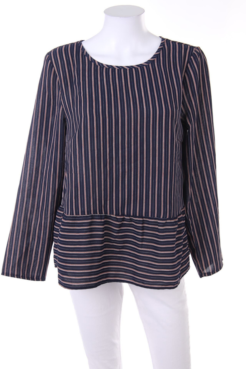 zebra - Stripe Blouse, Peplum - M