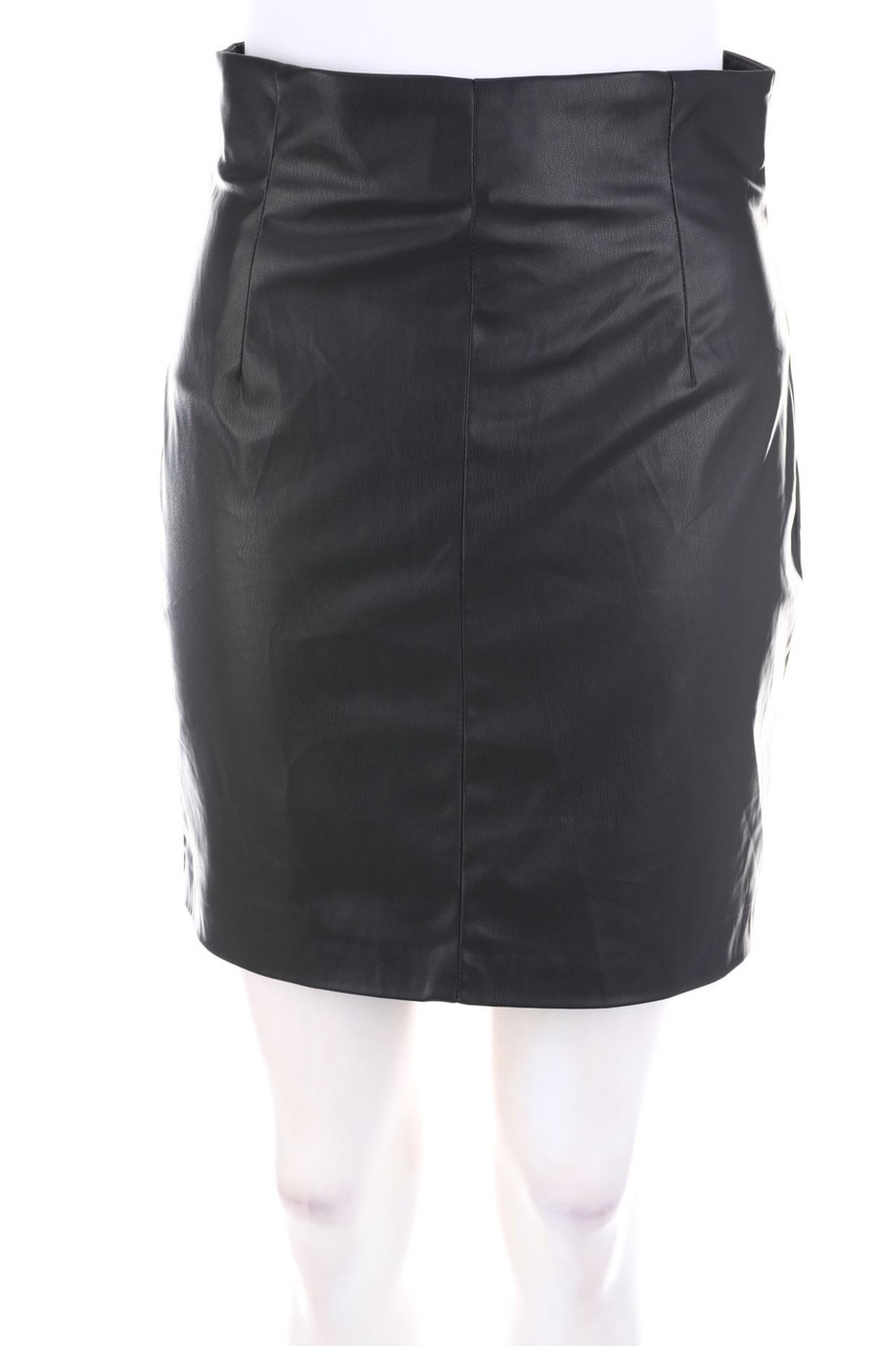H&M - Basic-Faux Leather-Mini-Rock - D 38