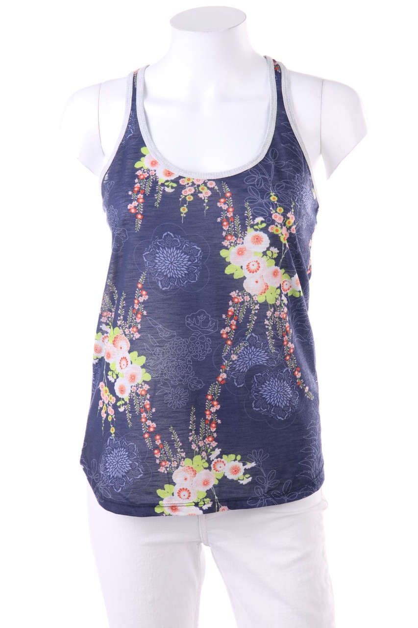 Stradivarius - Racerback Top with Flower Print - S