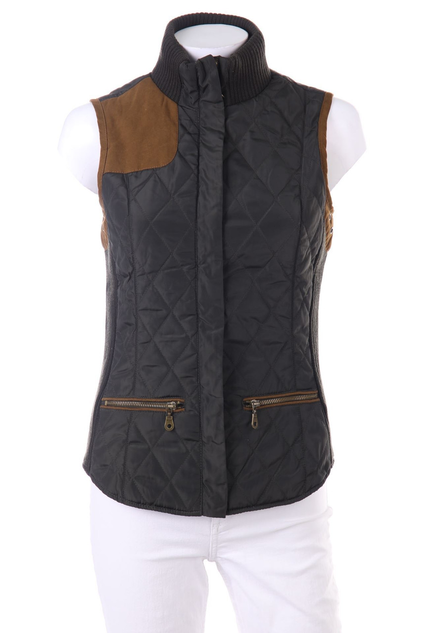 ZARA - Gilet with Faux Leather Details - XS