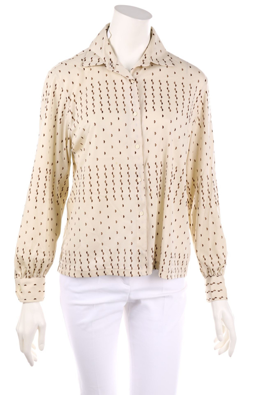 AKRIS - Vintage-Hemd-Bluse aus Jersey mit Print - D 40