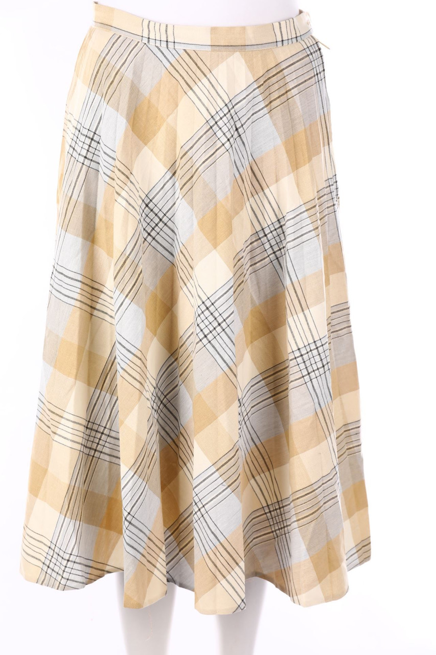 VINTAGE - Midi Skirt, Checked - D 34