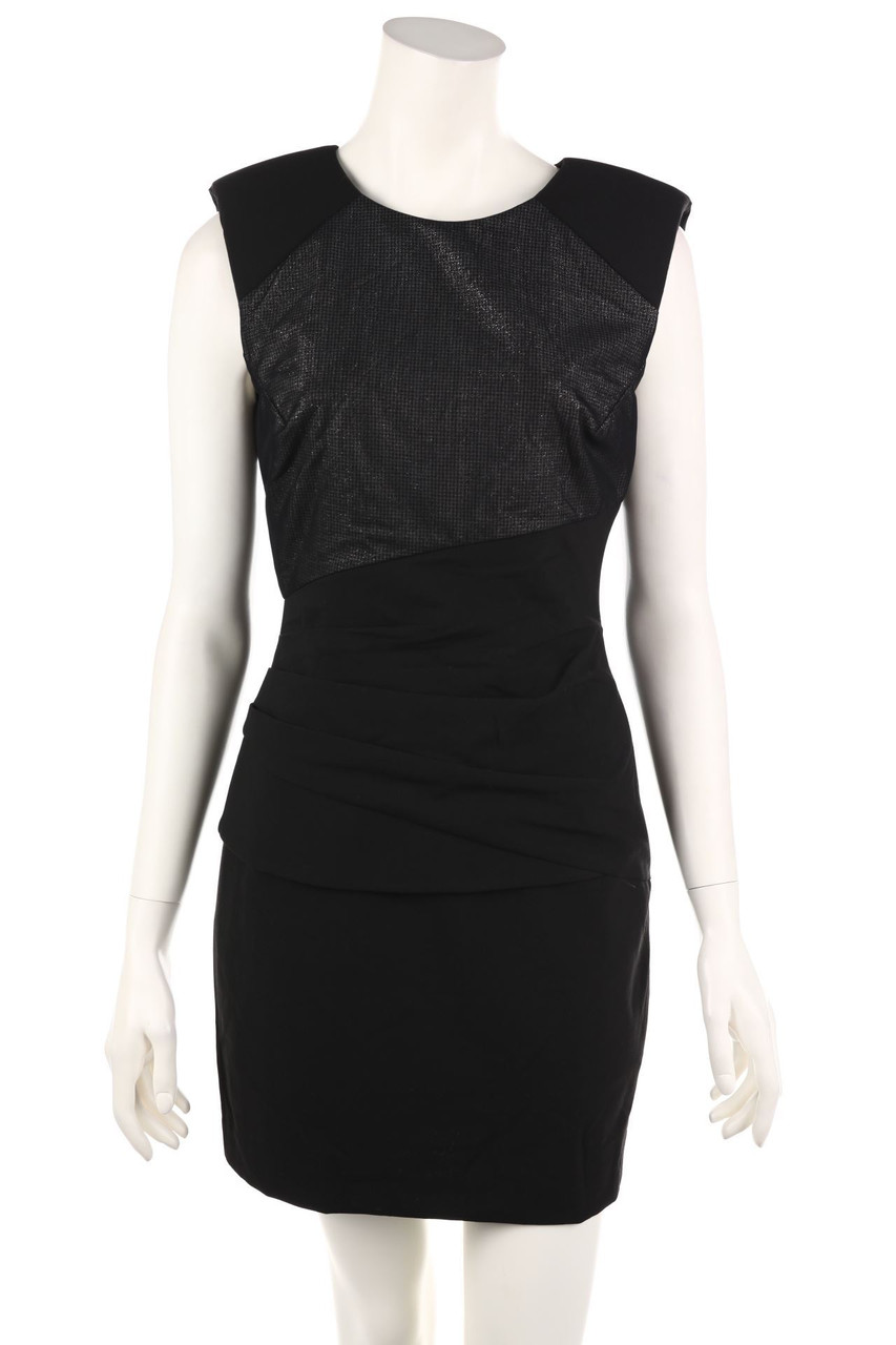 BLACK HALO - Party Dress with Wrap-Effect with Mesh Insert - D 36