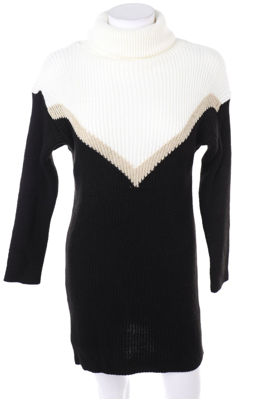 No Label - Knit Dress with Chevron Stripes - S