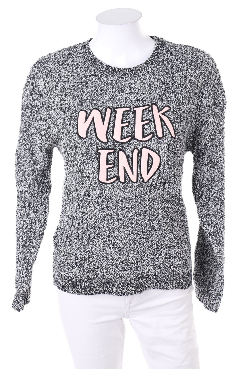 FB SISTER - Strick-Pullover mit Statement-Print - XS