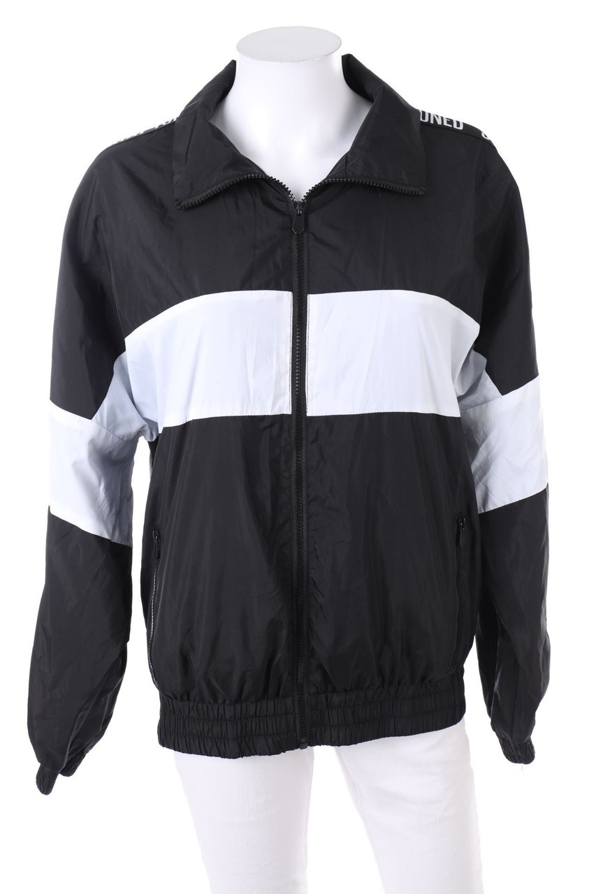 Bershka - Stripe Blouson Jacket with Statement Print - S