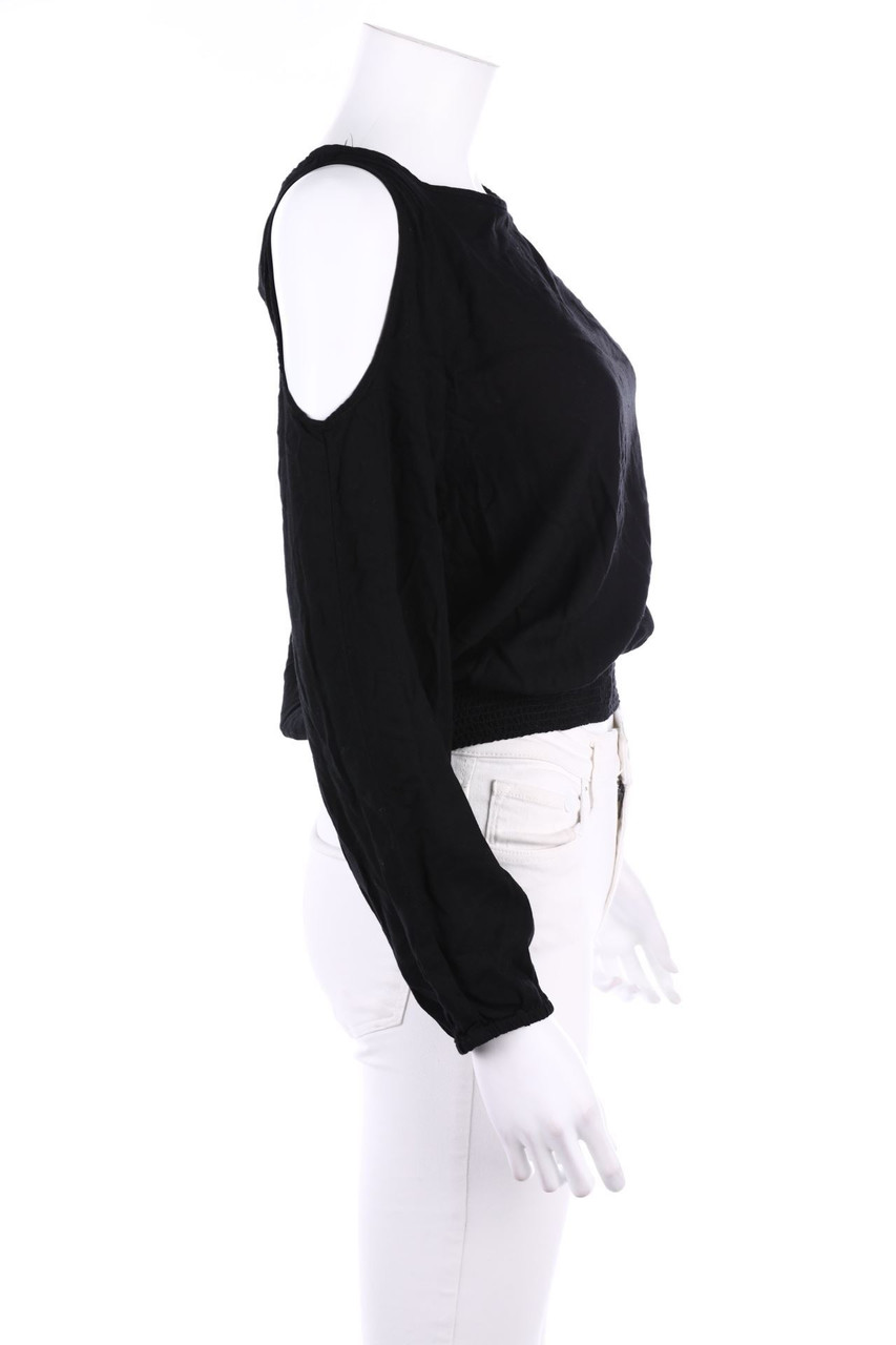 No Label - Cold-Shoulder-Blouse with Keyhole - S