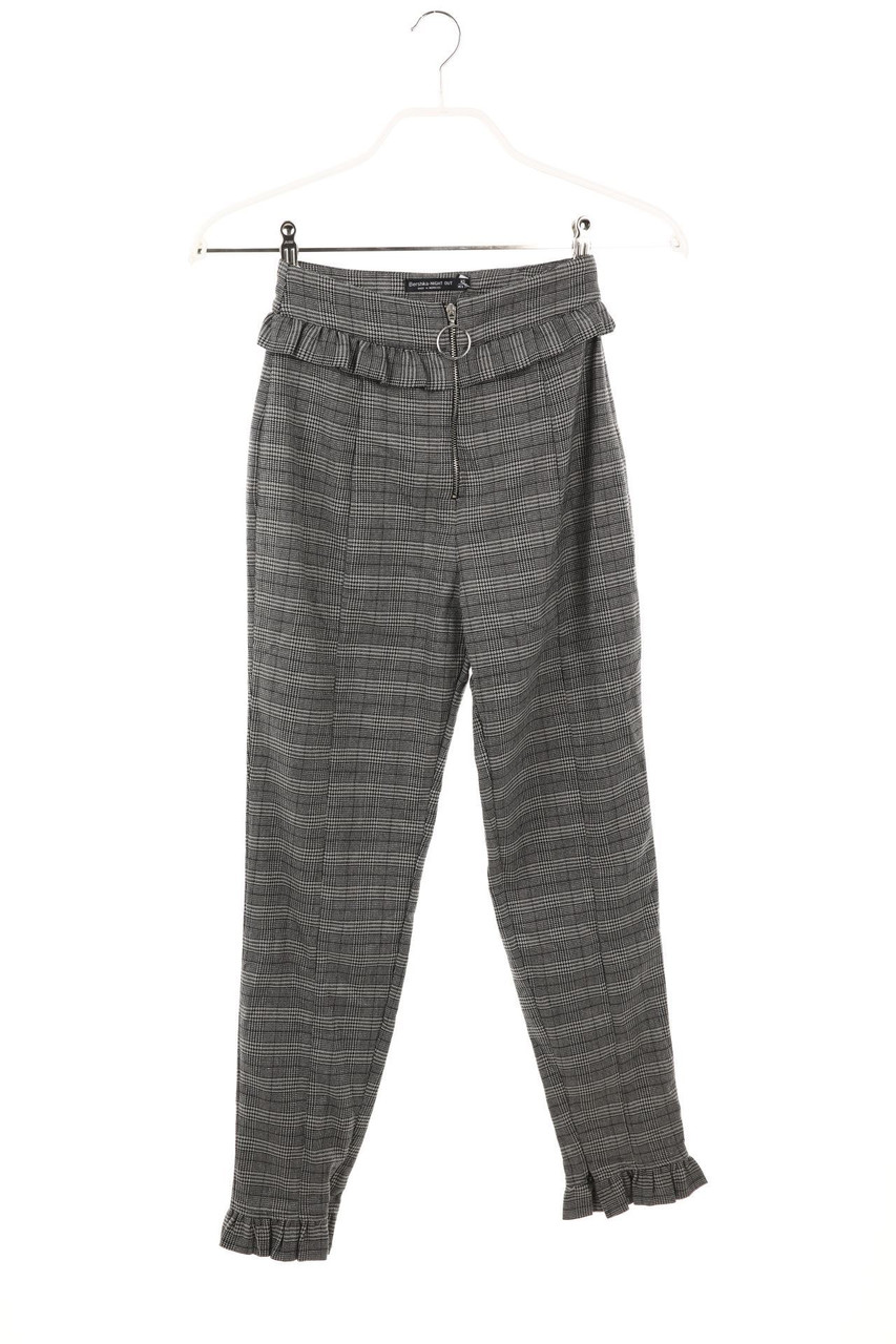 Bershka NIGHT OUT - Pleated Pants, Checked - XS