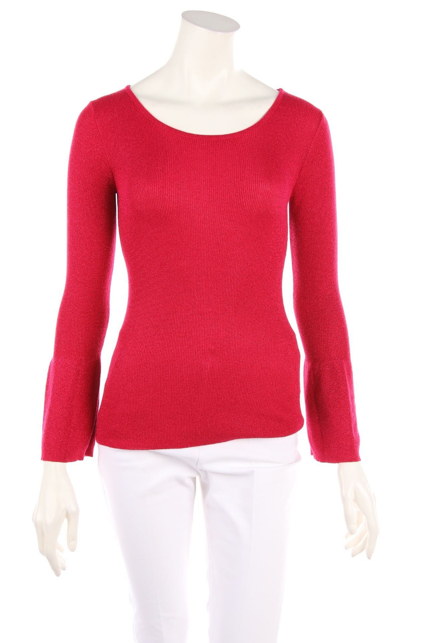 alberto bini - Glitzer-Strick-Pullover mit Trompetenärmeln - D 34