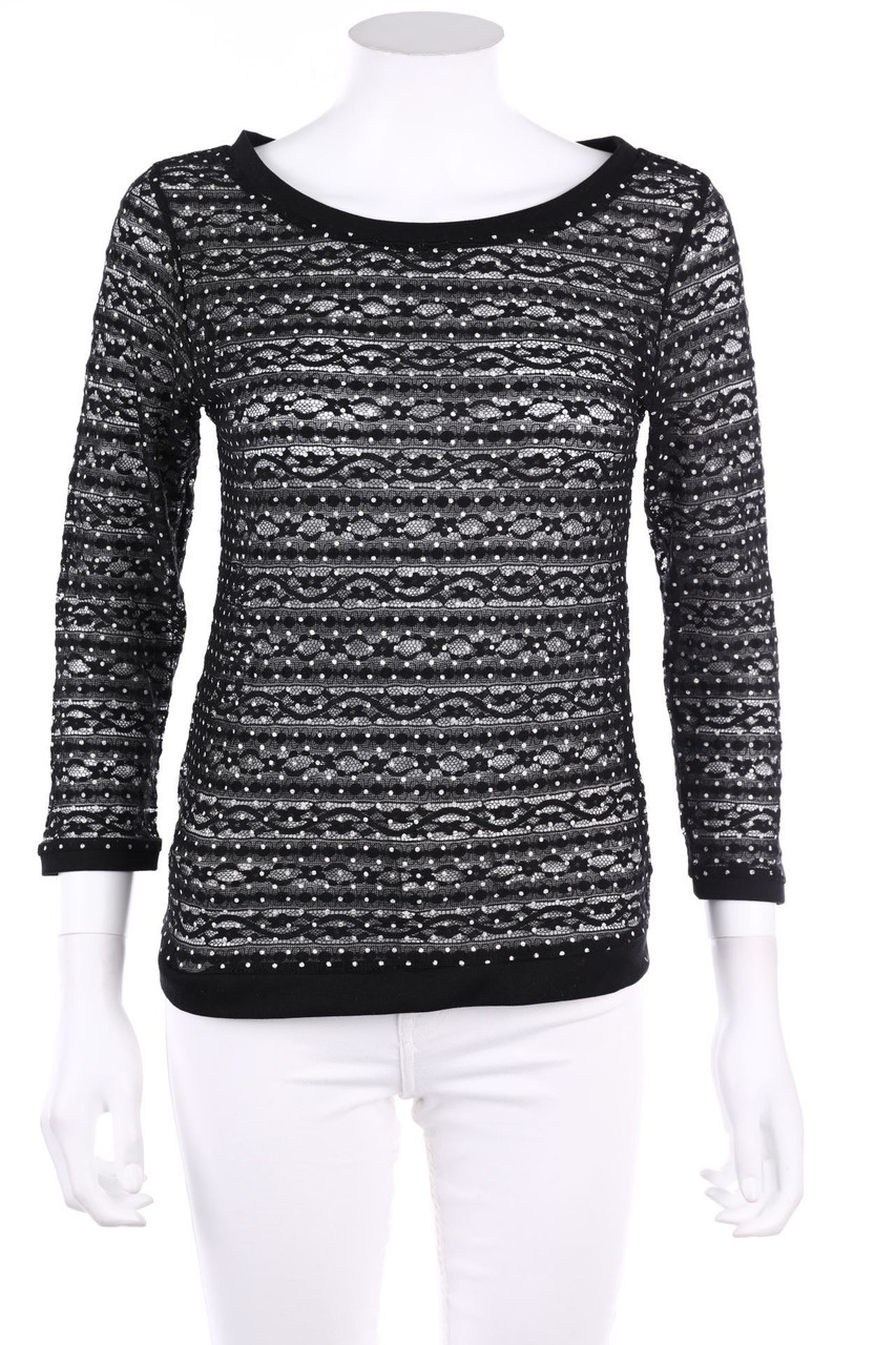 promod - Spitzen-Bluse mit Punkten - S