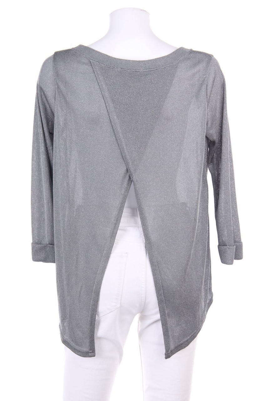 MORGAN - Glitter-Shirt with Wrap-Effect - XS