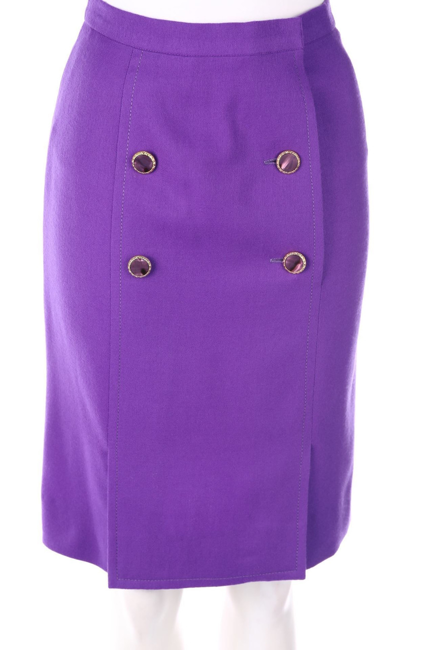 VINTAGE - Skirt, A-Line with Decorative Buttons - S