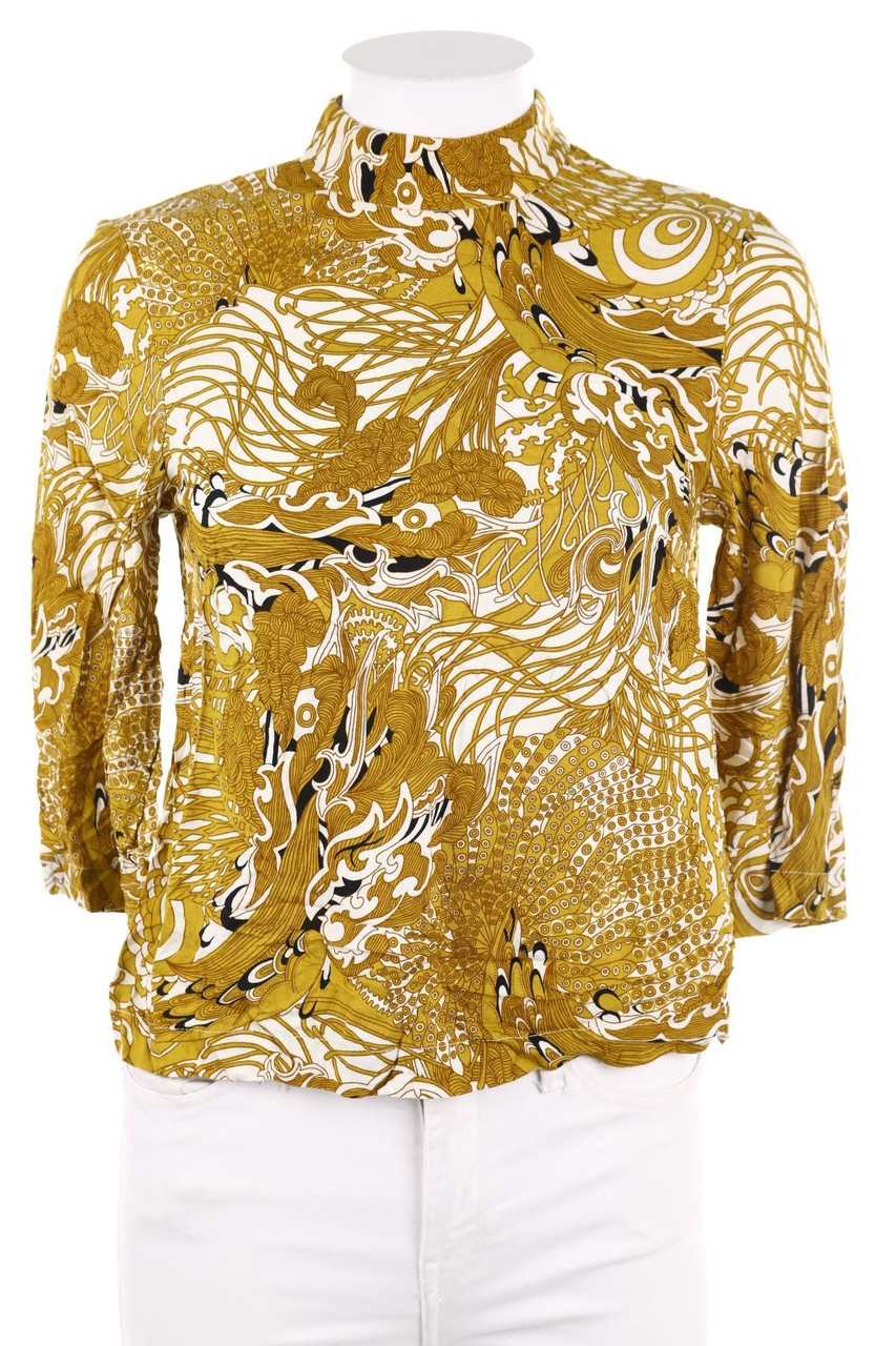 H&M - Bluse mit 3/4-Ärmel mit Print im 70s-Style - D 34