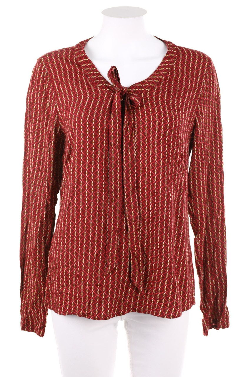 ANNE L. women - Basic-Tunic Blouse, Viscose with Pussy Bow - D 38