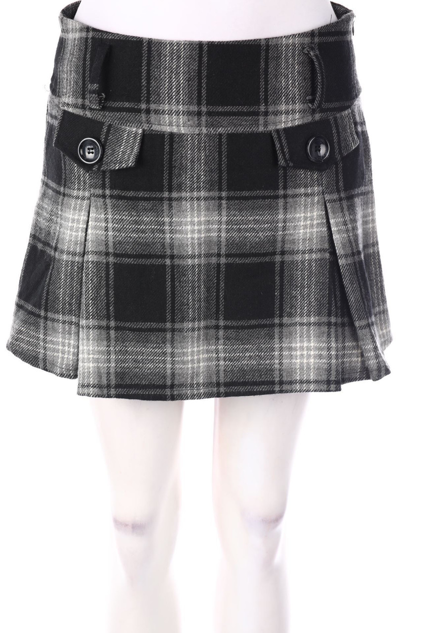 jennifer taylor - Micro Mini-Falten-Rock mit Karo-Muster - D 36