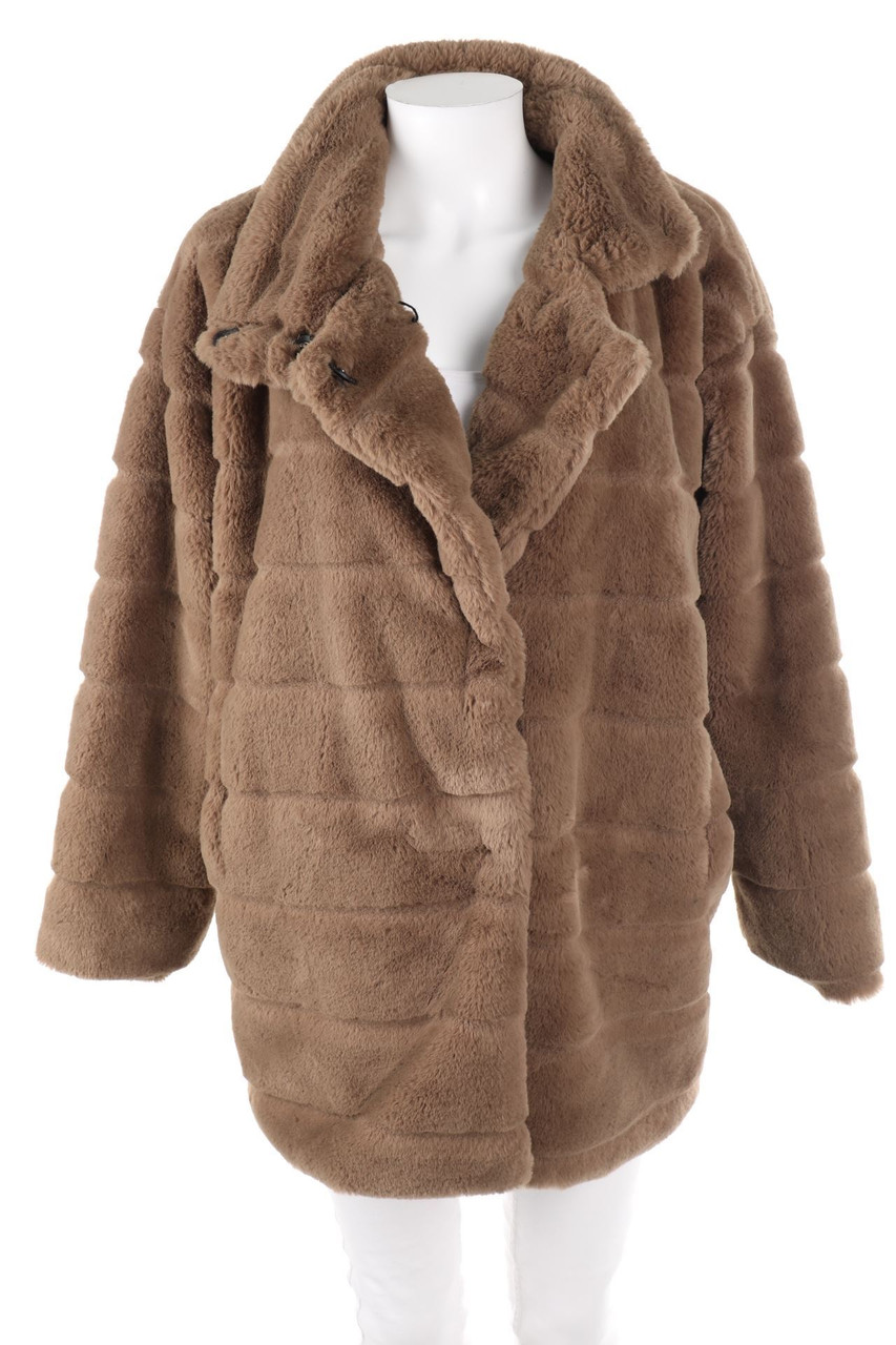 GOLD&SILVER - Fake Fur-Jacke mit aufgesetzten Taschen - S