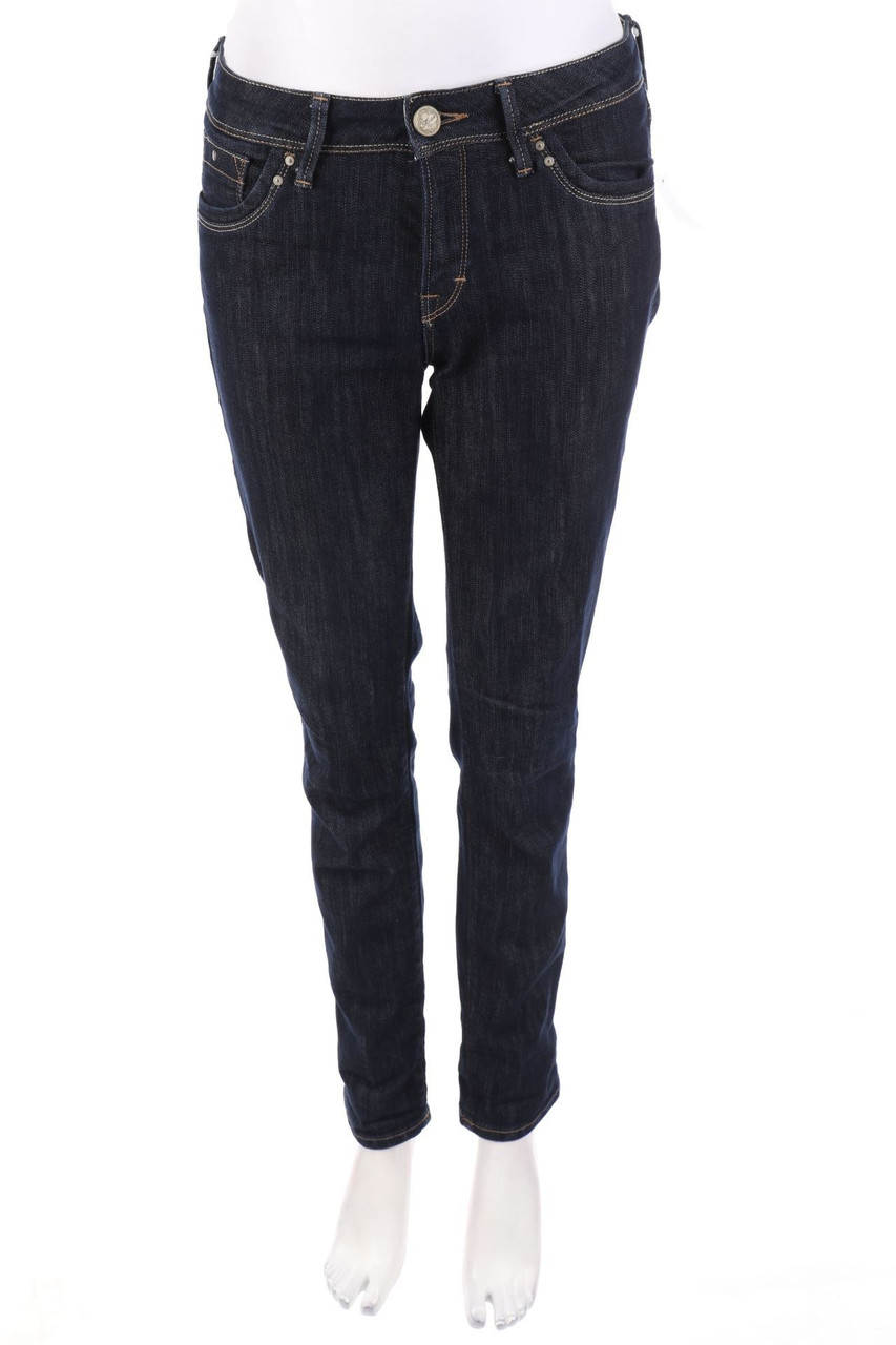 mavi UPTOWN - Dark Denim Skinny-Jeans mit Logo-Badge - W28