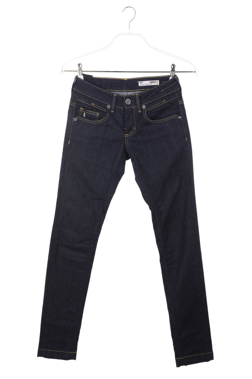 Garcia - Dark Denim Skinny-Jeans mit Logo-Badge - W28