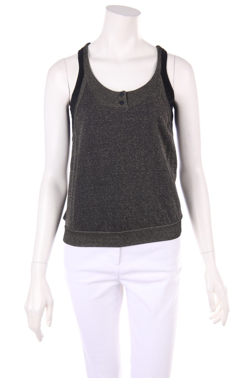 EMPORIO ARMANI - Strick-Top im Layer Look mit Metallic-Effekt - D 36