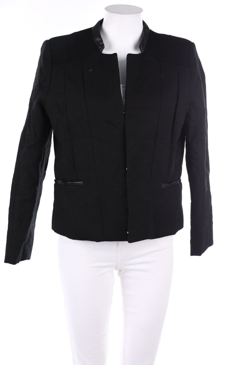 MANGO - Blazer with Faux Leather Details - L