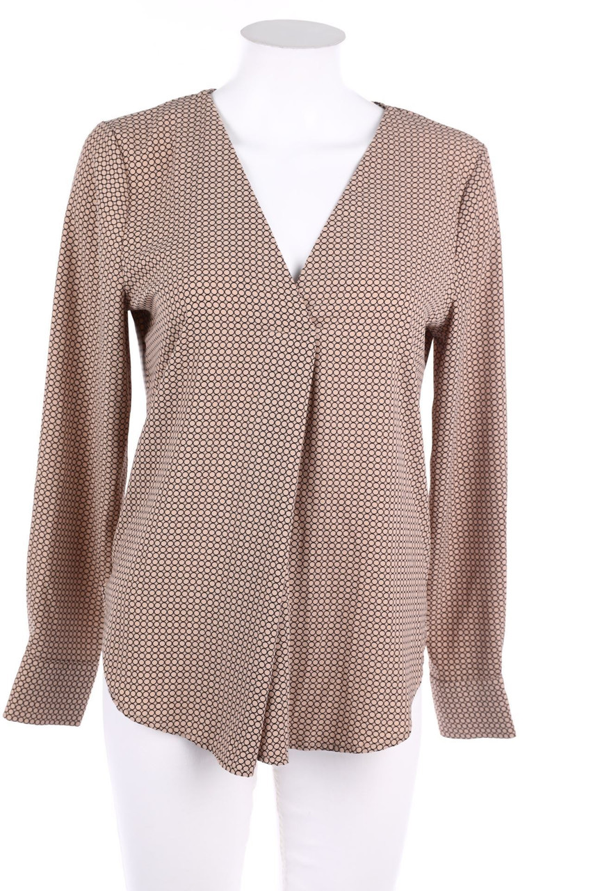 ANN TAYLOR - Blouse with Geo Print with Wrap-Effect - S