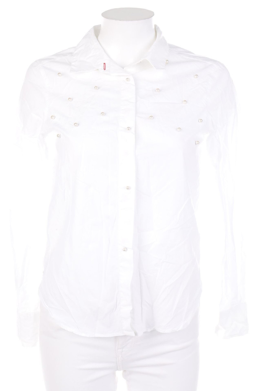 ZARA - Bluse mit Perlen - XS