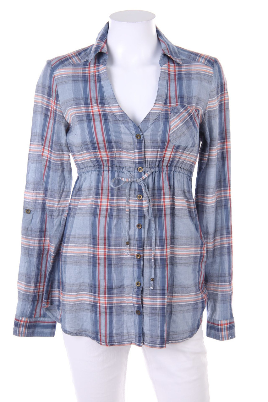 TALLY WEiJL - Checked Blouse with Drawstring - D 36