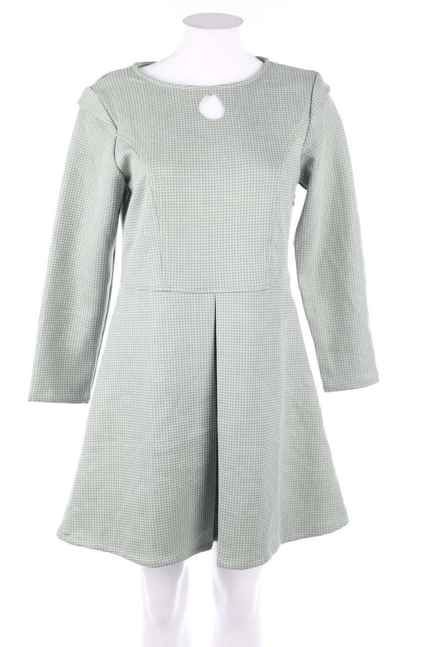 Akino Laude - dress with Houndstooth Pattern with Keyhole - M