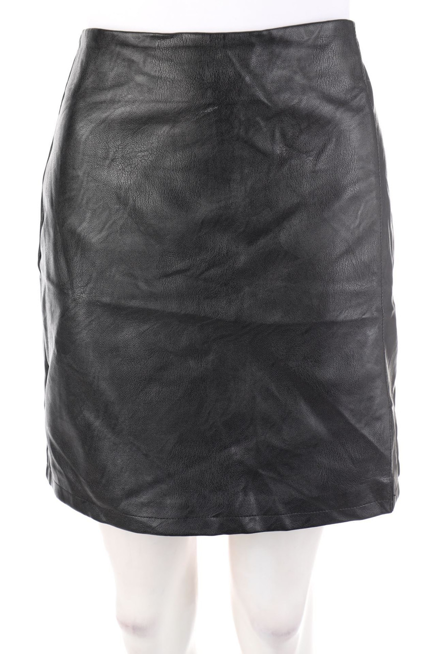 TOPSHOP - faux leather mini-skirt with Slit - D 38