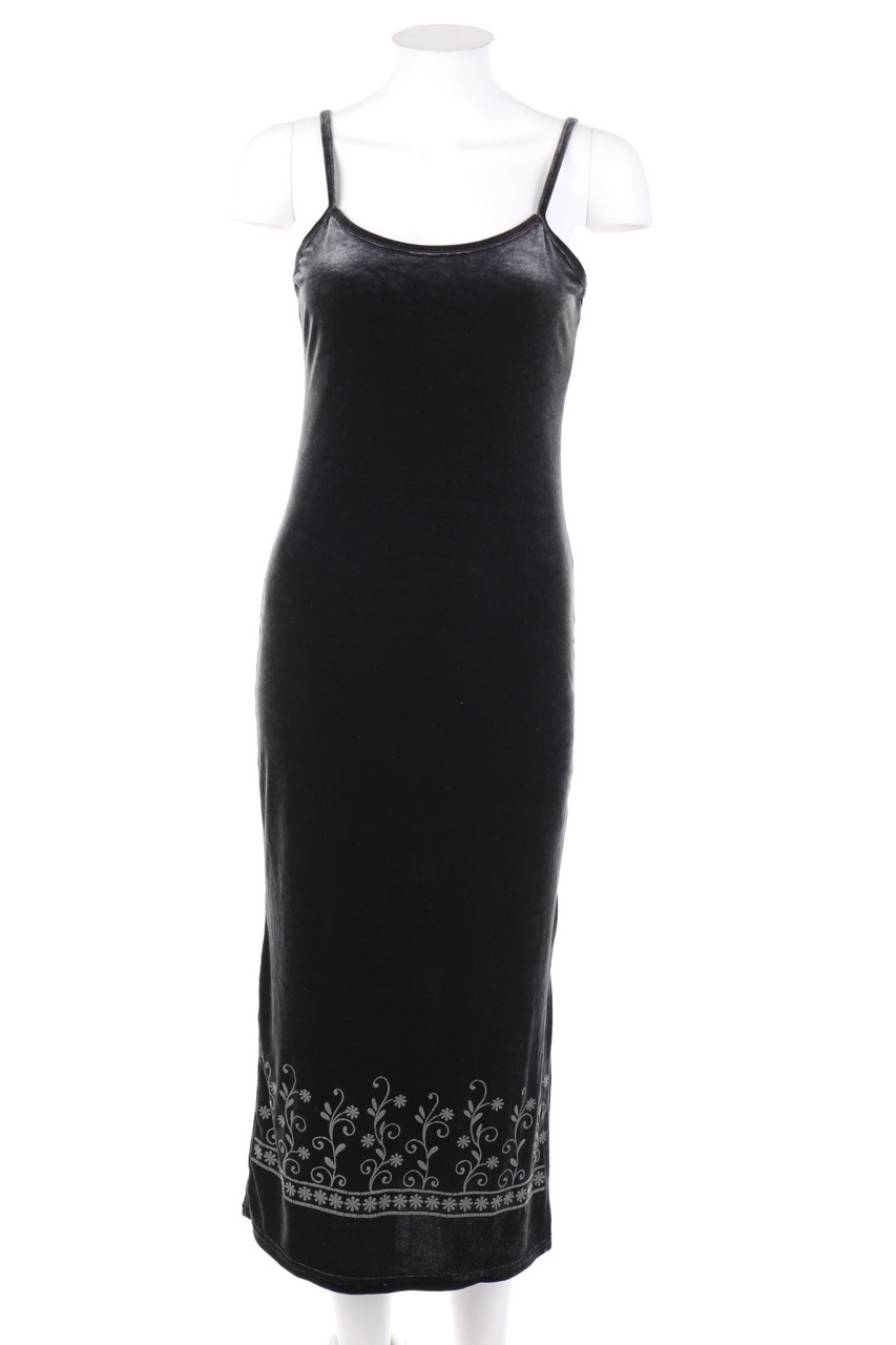 COLLOSEUM - Velvet Cocktail Dress with Slit - S