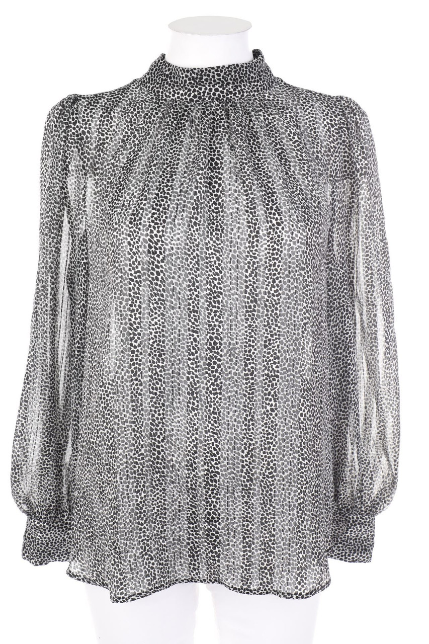 H&M - Bluse mit Animal-Print mit Raffungen - M