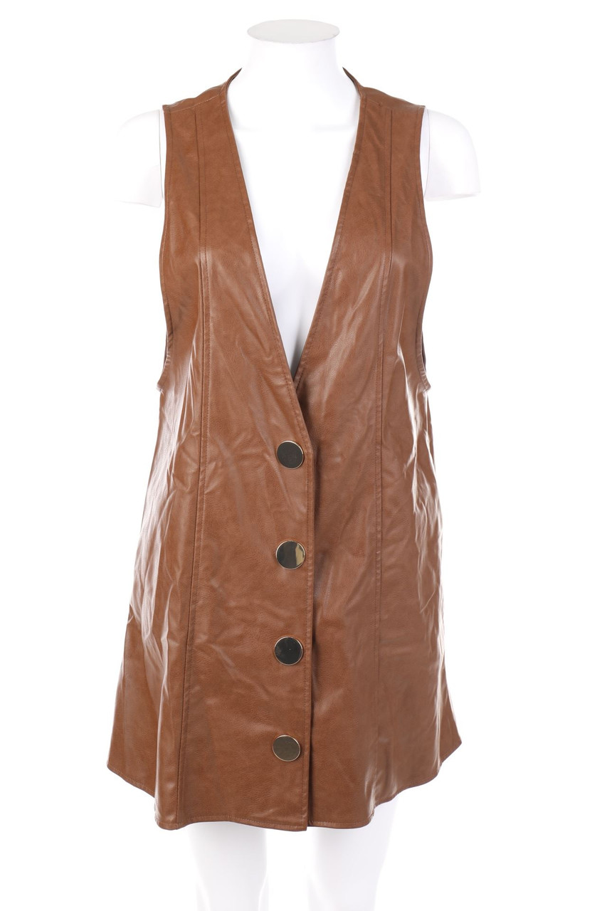 ZARA - Faux Leather-Mini Dress - S