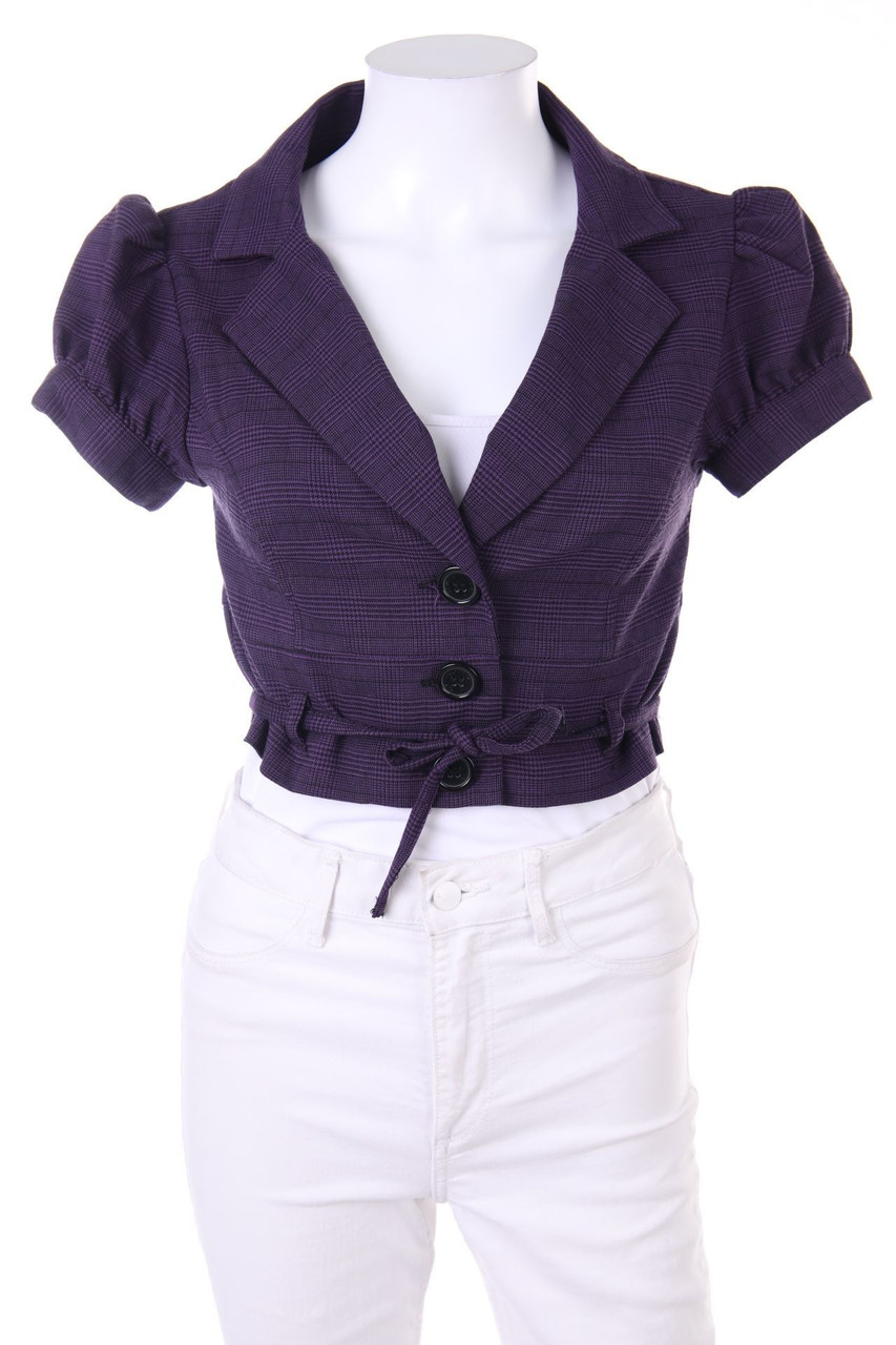 TALLY WEiJL - Checked Blazer with Puffy Sleeves - XS