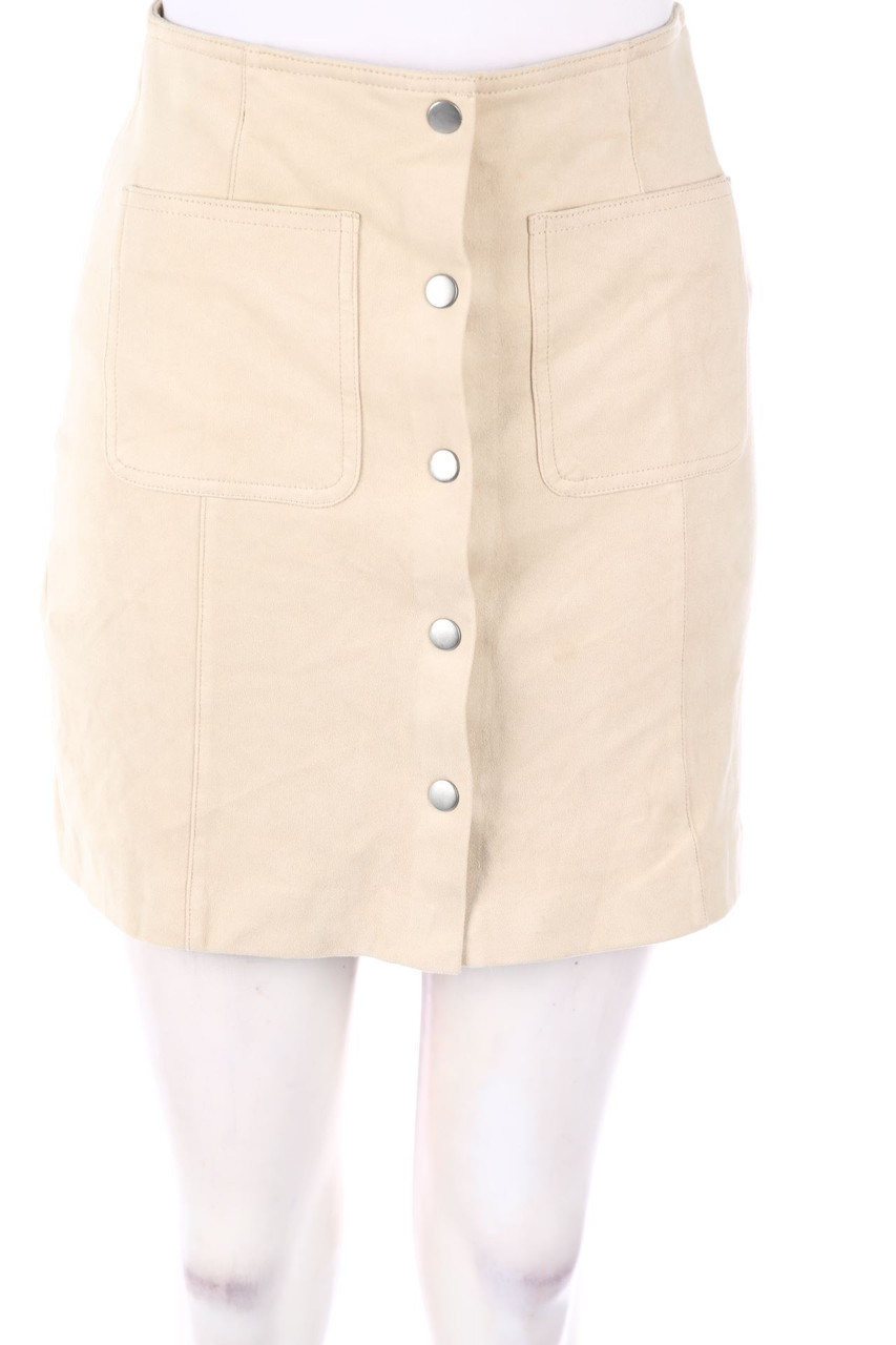 MANGO SUIT - Faux Leather-Mini-Rock mit aufgesetzten Taschen - D 34