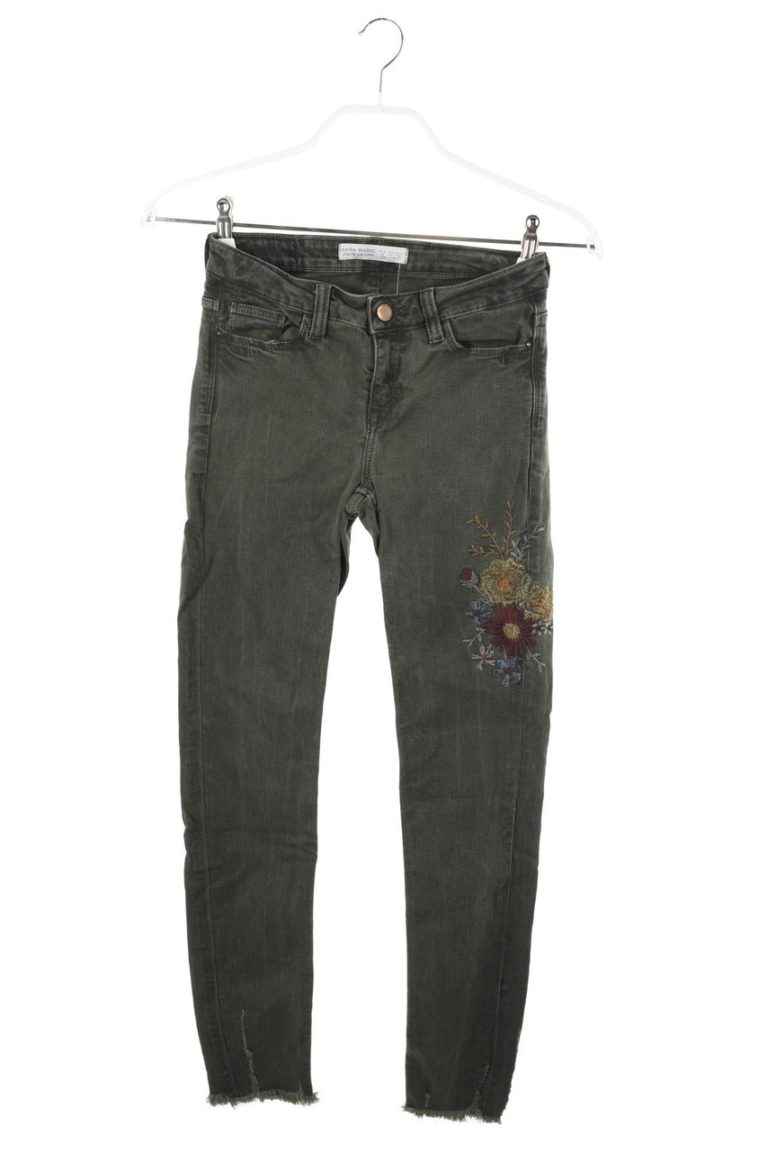 ZARA - Distressed Skinny-Jeans with Embroideries - D 34