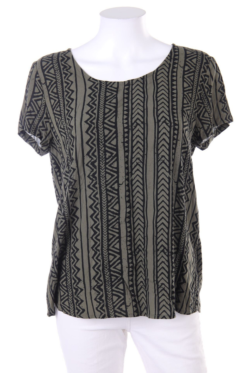 ONLY - Print-Kurzarm-Bluse mit Keyhole - D 36