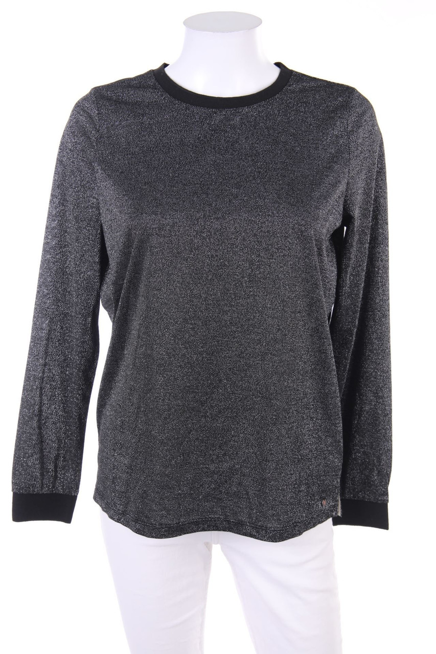 BROADWAY - Glitzer-Longsleeve-Shirt mit Schlitz - S