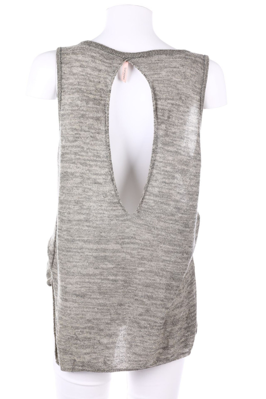 sweewe - Glitter-Knitted Top With Crewneck with Cut-Out - M