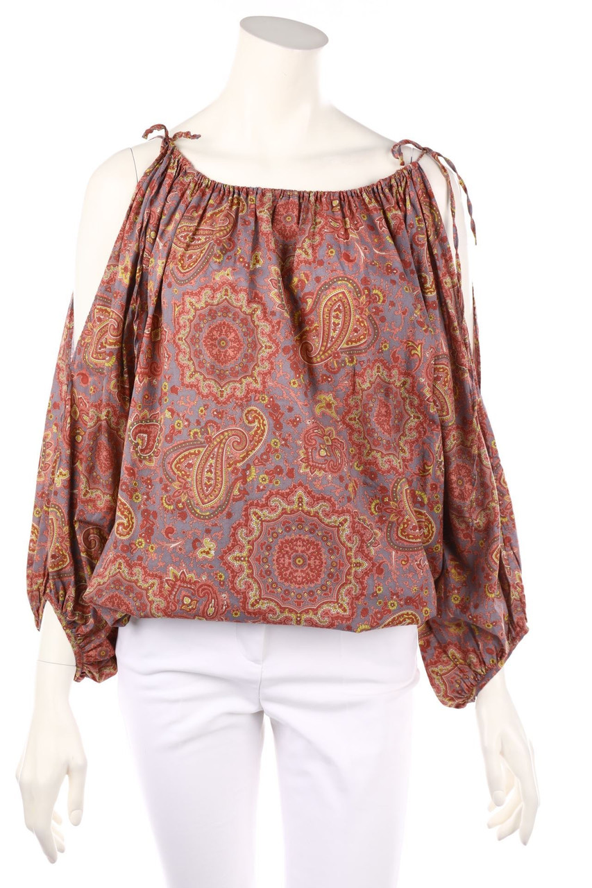 MAX&Co. - Cold-Shoulder-Boho-Tunic Blouse with Paisley Print - D 36