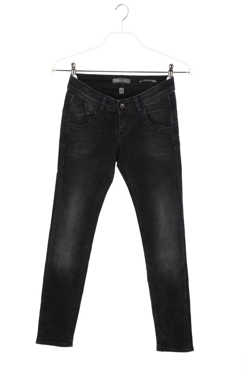 STAFF JEANS & Co. - Used Look Skinny-Jeans mit Logo-Applikation - W26