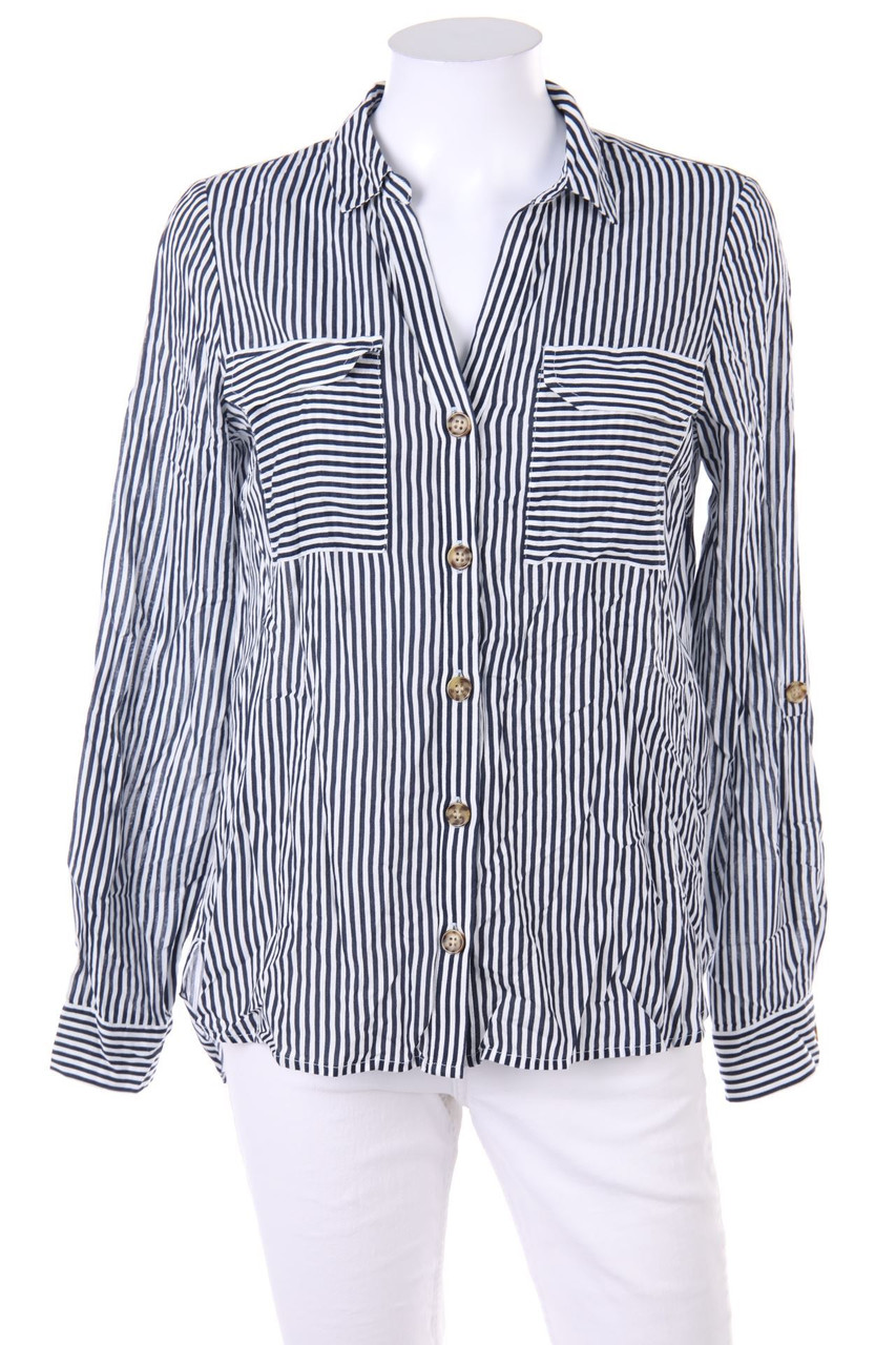 VERO MODA - Hemd-Bluse mit Krempel-Ärmeln - XS