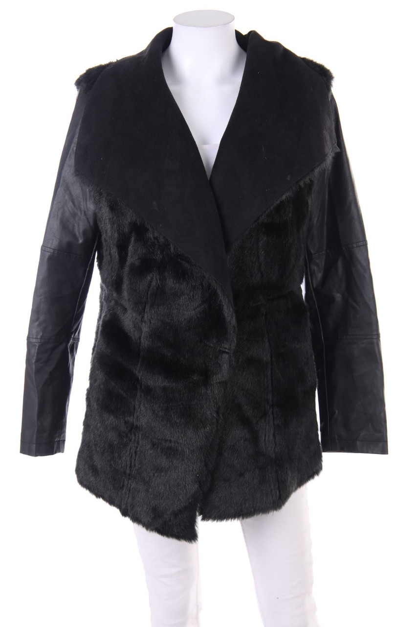 esmara by Heidi Klum - Faux Fur Jacket with Faux Leather Details, Blogger Style - D 38