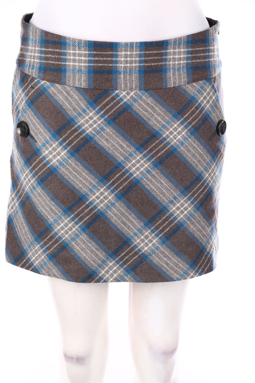 ESPRIT - Tartan-Mini-Rock aus Woll-Mix - D 34