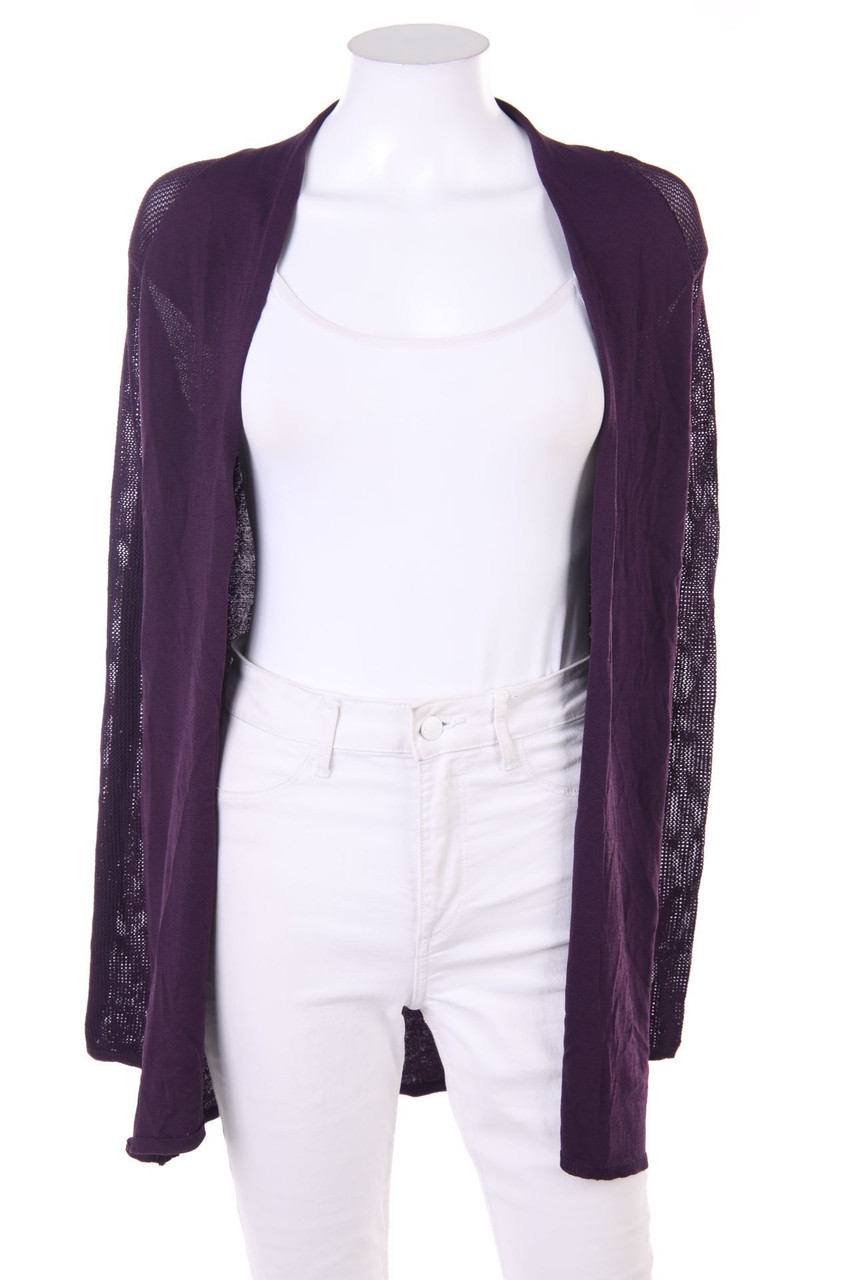 sweewë PARIS - Long-Cardigan with Open Knit Details - M