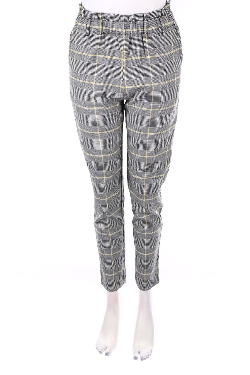 Ohne Label - Paperbag-Hose mit Karo-Muster - D 32-34