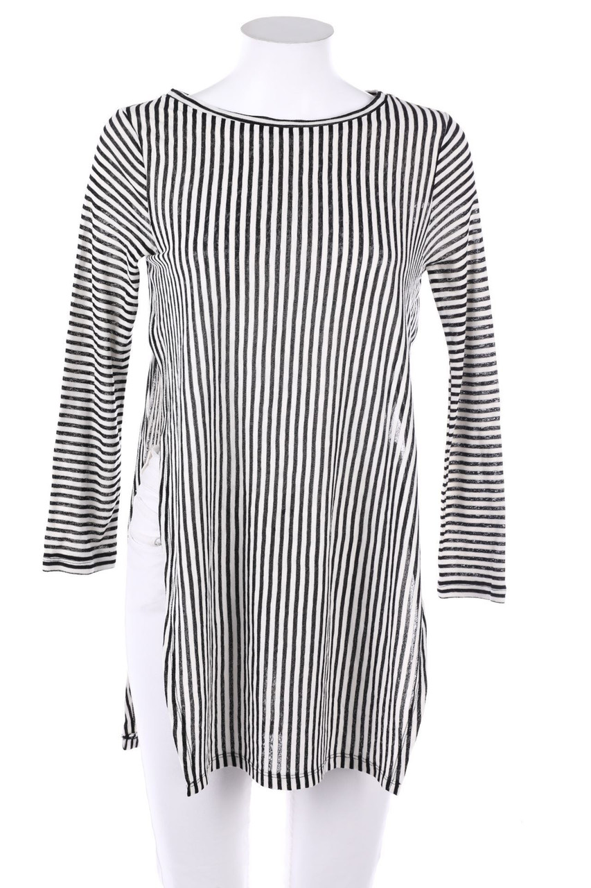 ZARA TRF - Streifen-Shirt im Layer Look mit Schlitz - S