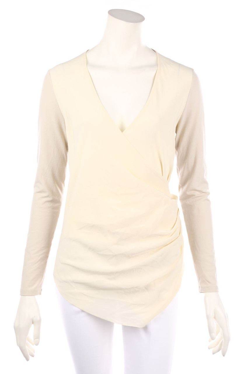 MARC CAIN - Bluse in Wickel-Optik mit Seiden-Details - D 36